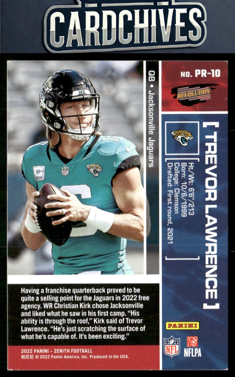 Trevor Lawrence 2022 Zenith #PR-10 Pacific Revolution