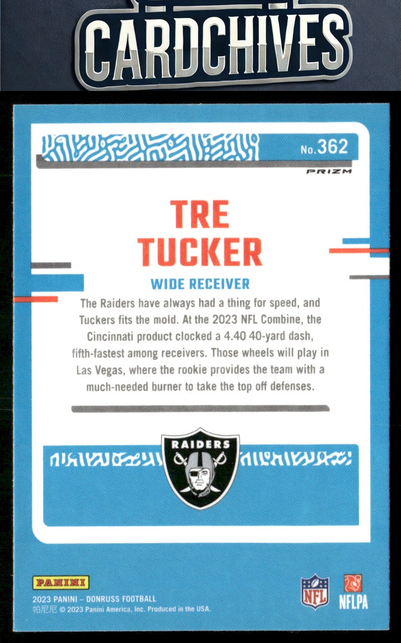 Tre Tucker 2023 Donruss #362 Optic Rated Rookie Preview Red & Green RC