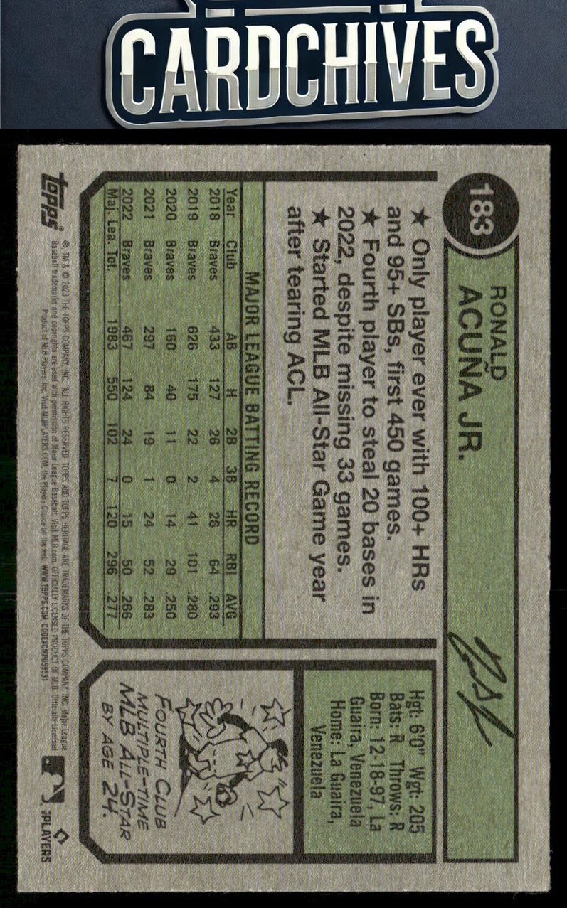 Ronald Acuña Jr. 2023 Topps Heritage #183