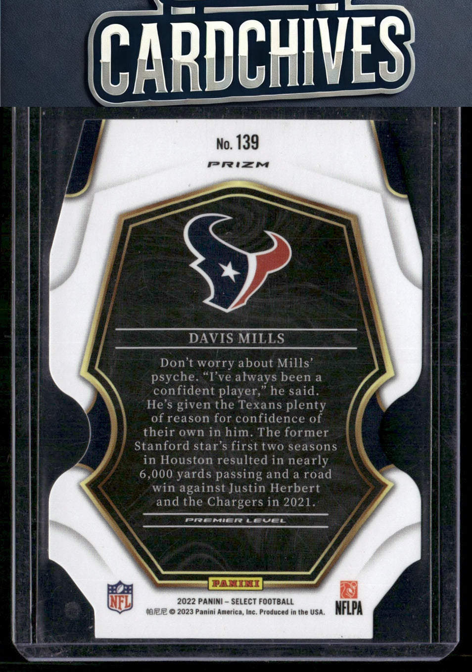 Davis Mills 2022 Panini Select #139 Black and Green Prizm Die Cut