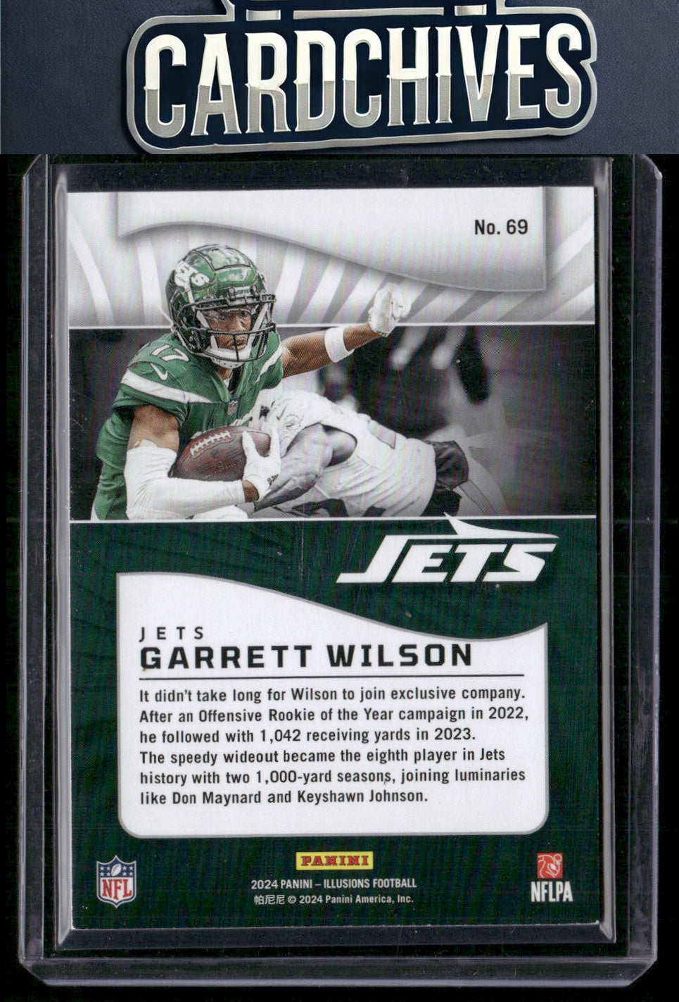 Garrett Wilson 2024 Panini Illusions #69 Cubic Trophy Collection #/399 SN