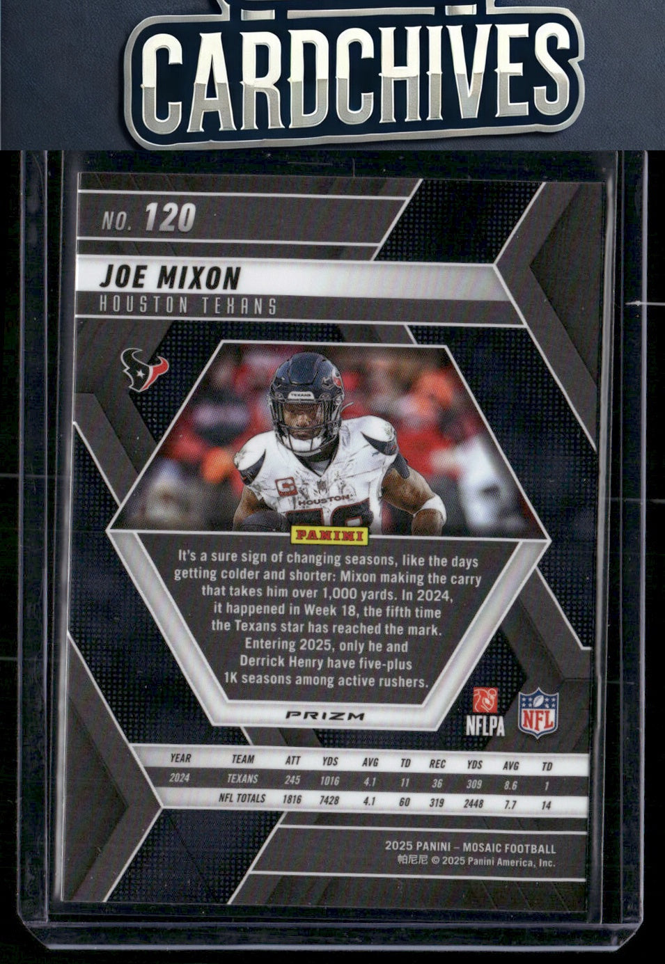 Joe Mixon 2025 Panini Mosaic #120 Mosaic Green