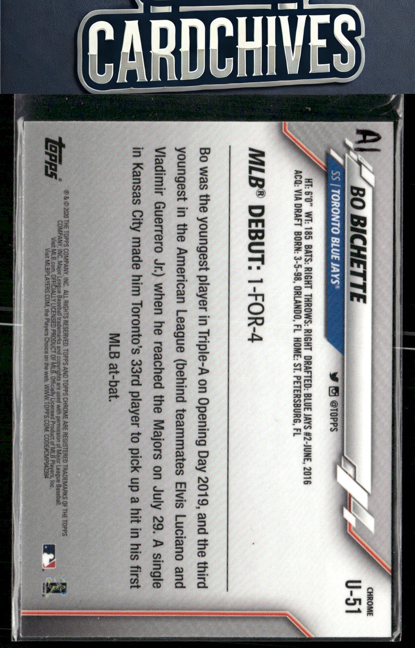 Bo Bichette 2020 Topps Chrome Update #U-51