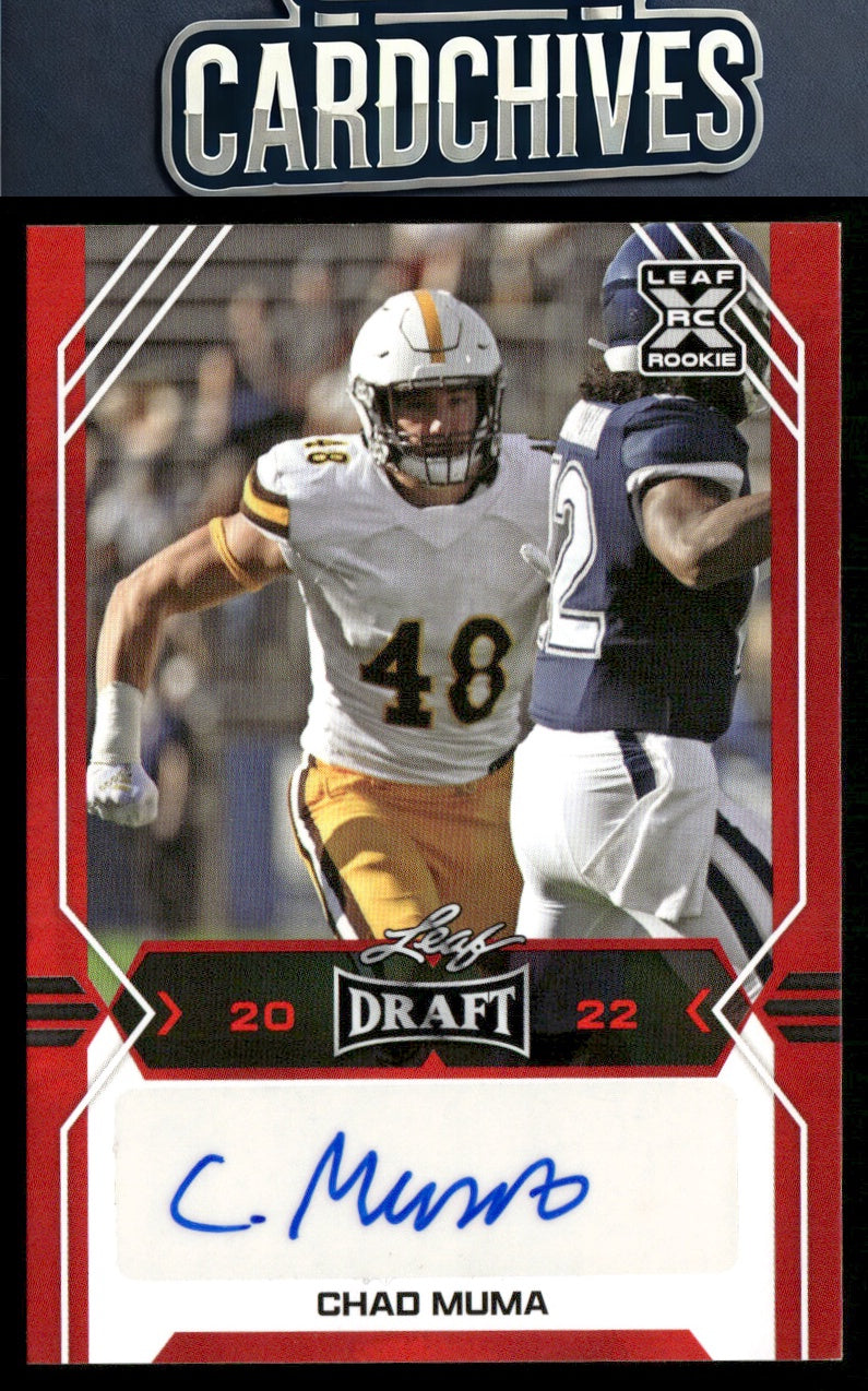 Chad Muma 2022 Leaf Draft #BA-CM1 Autographs Red Auto AU