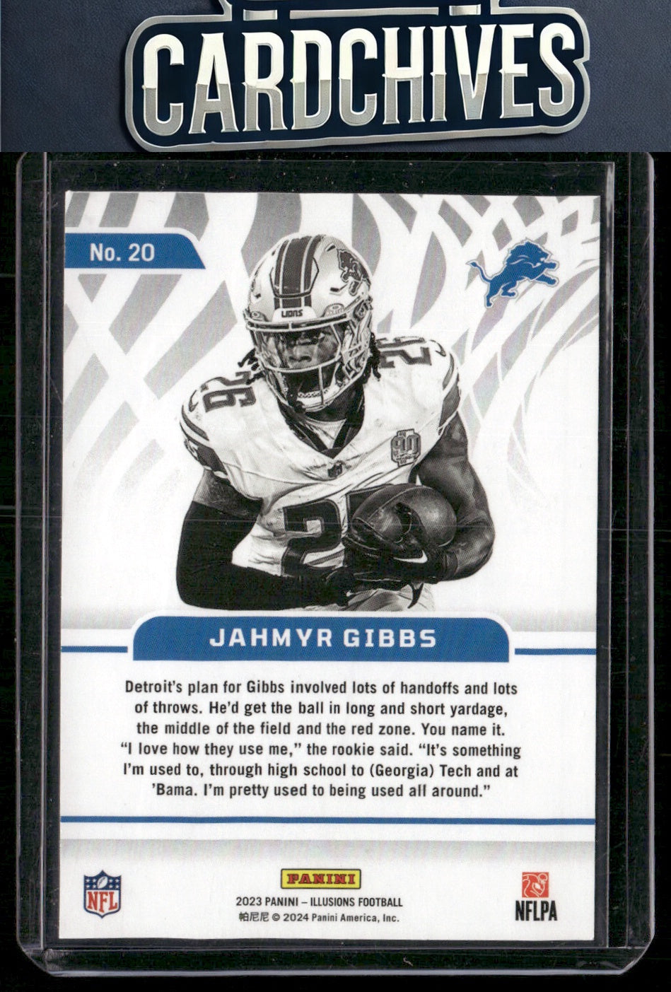 Jahmyr Gibbs 2023 Panini Illusions #20 Amazing