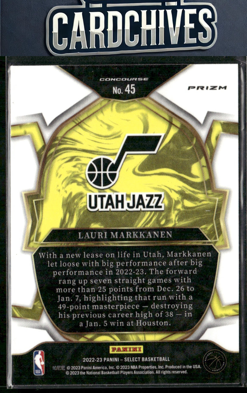 Lauri Markkanen 2022-23 Panini Select #45 Red Cracked Ice Prizms