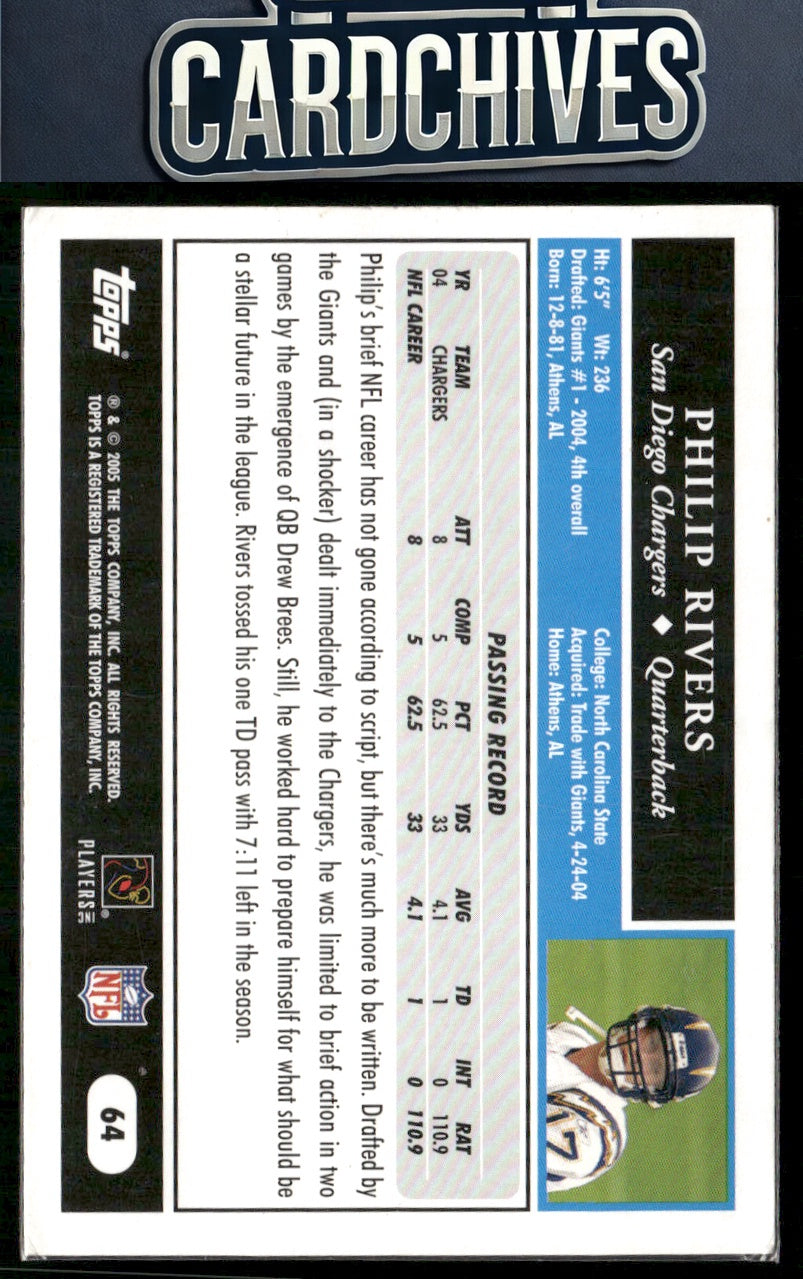 Philip Rivers 2005 Topps 1st Edition #64
