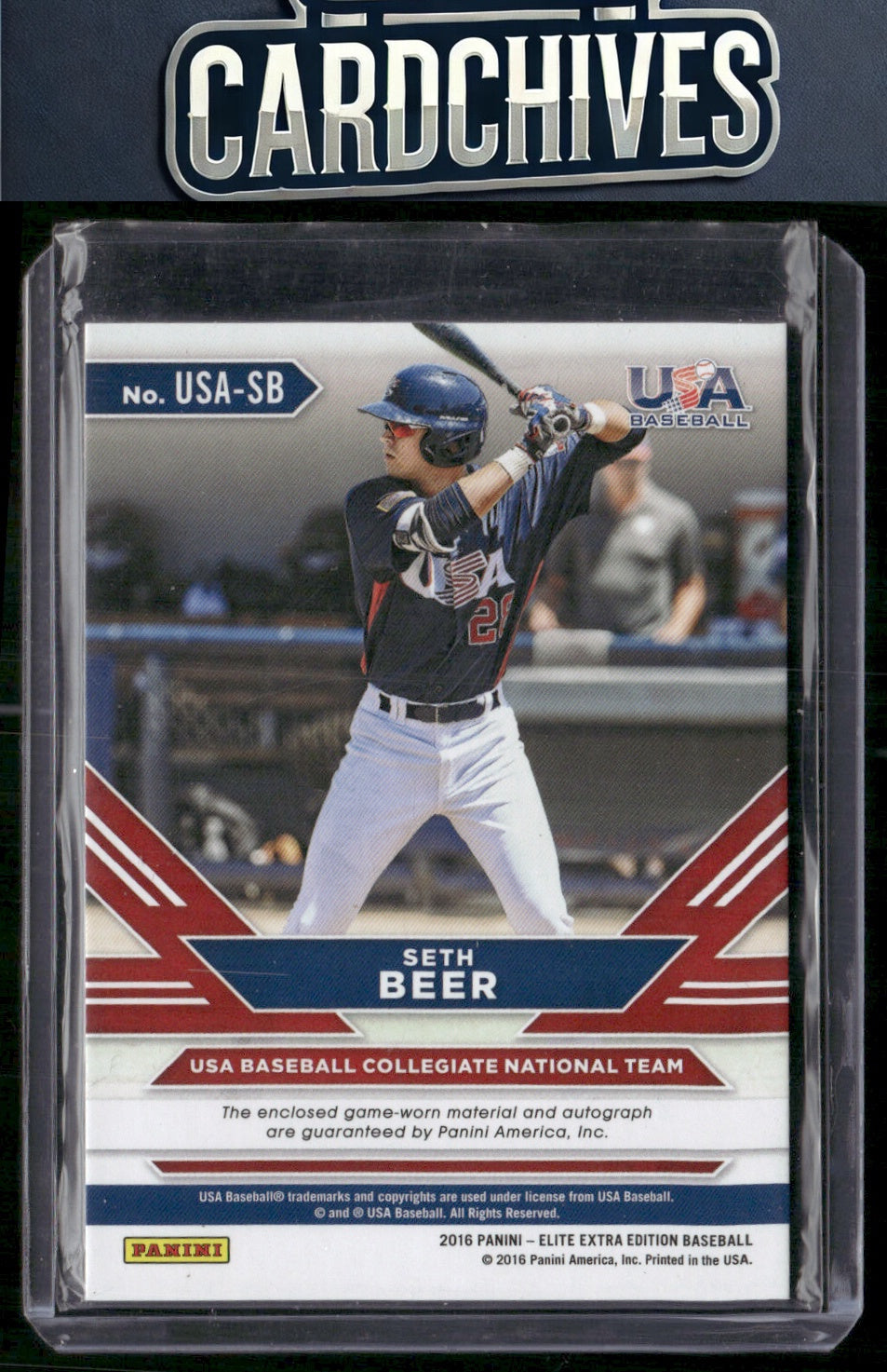Seth Beer 2016 Elite Extra Ed #USA-SB USA Collegiate Silhouette Autographs #/99
