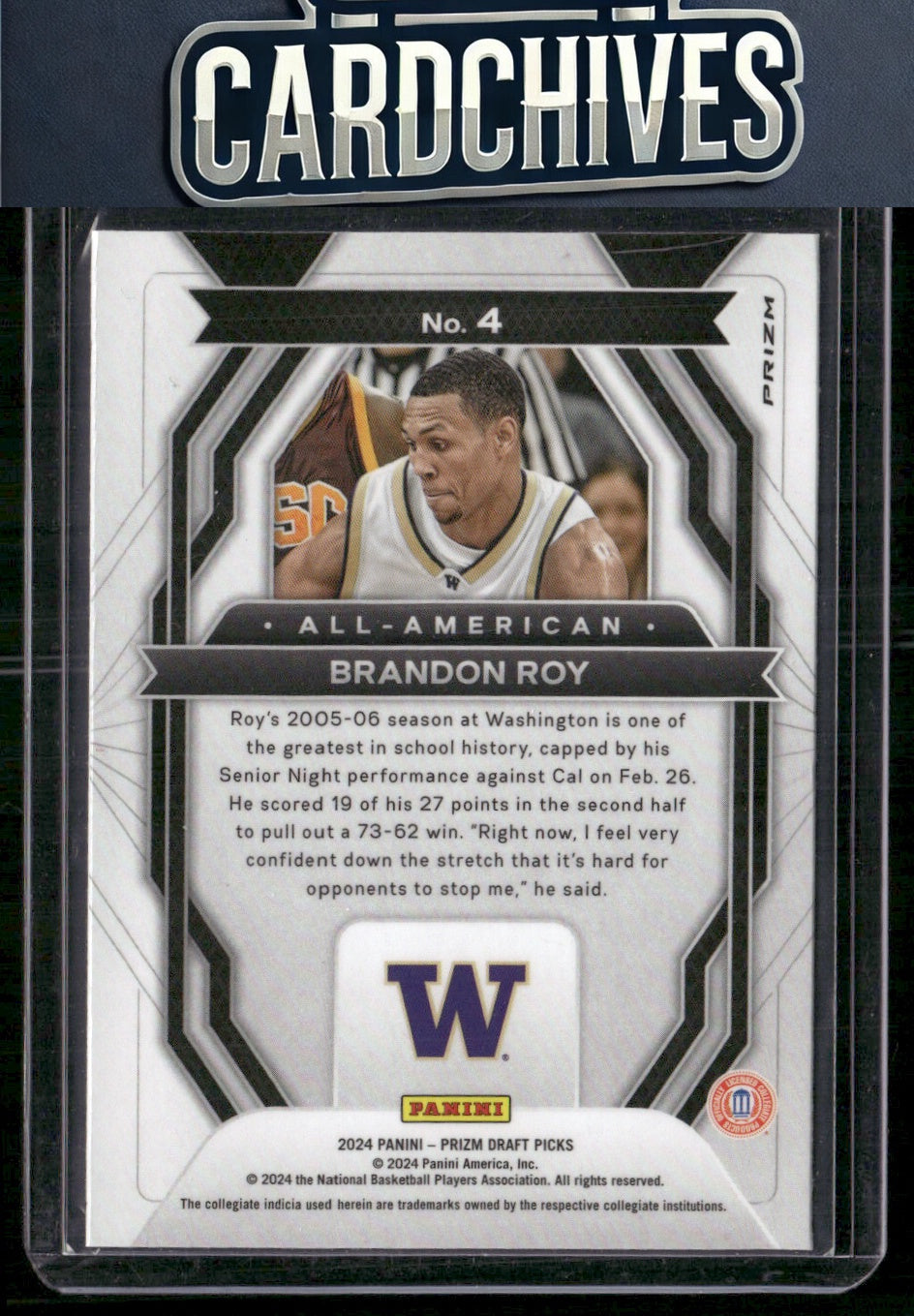 Brandon Roy 2024 Panini Prizm Draft Picks #4 All-American Prizms Purple Wave