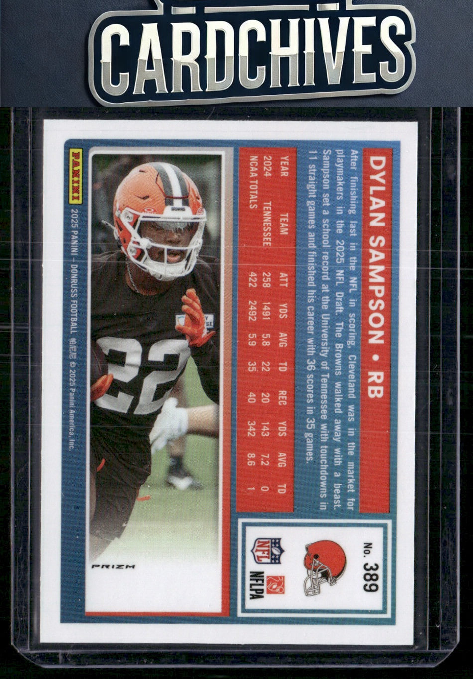 Dylan Sampson 2025 Donruss #389 Press Proofs Blue