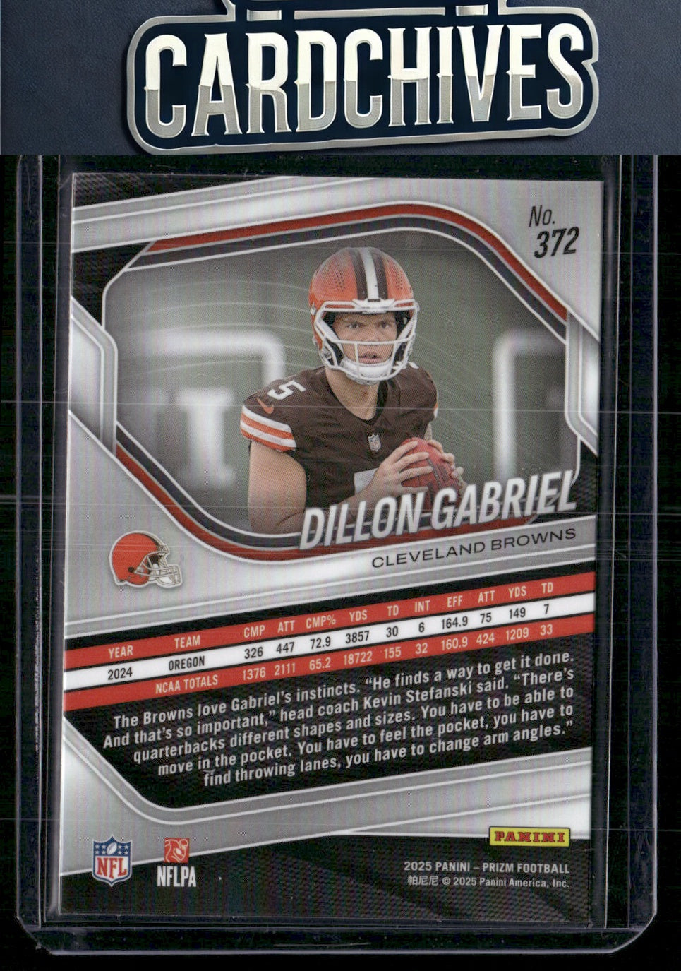 Dillon Gabriel 2025 Panini Prizm #372 Rookie RC