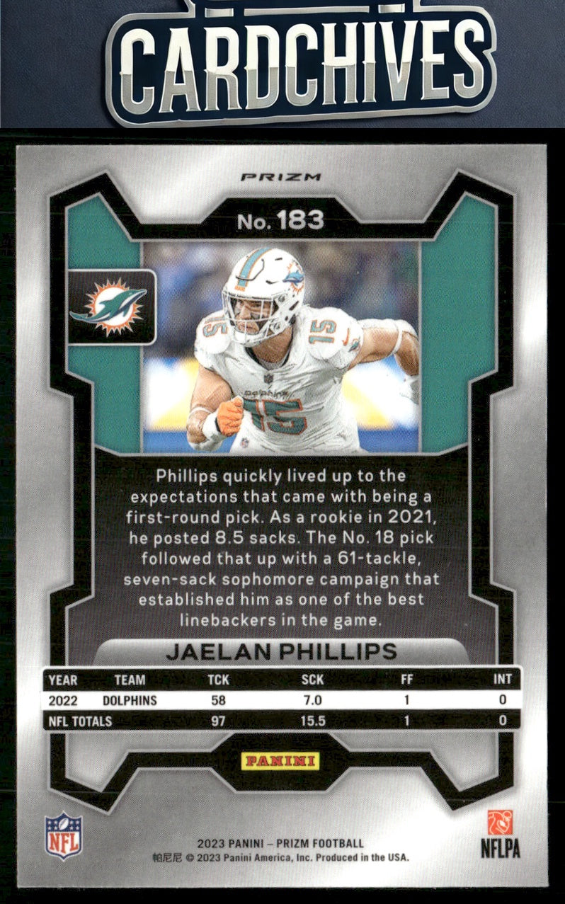 Jaelan Phillips 2023 Panini Prizm #183 Silver