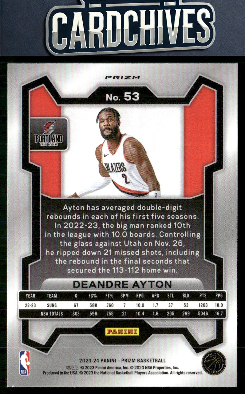 Deandre Ayton 2023-24 Panini Prizm #53 Prizms Silver