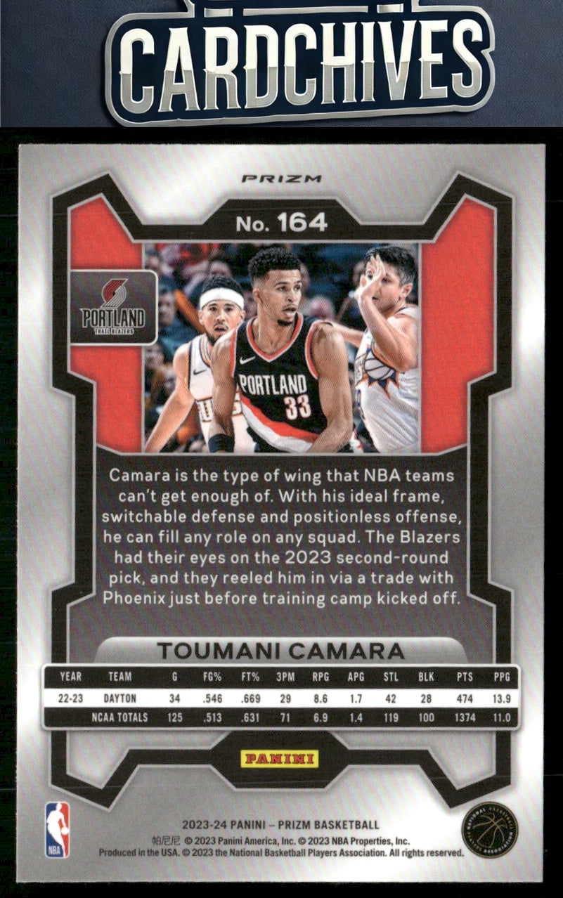 Toumani Camara 2023-24 Panini Prizm #164 Prizms Ice Rookie RC
