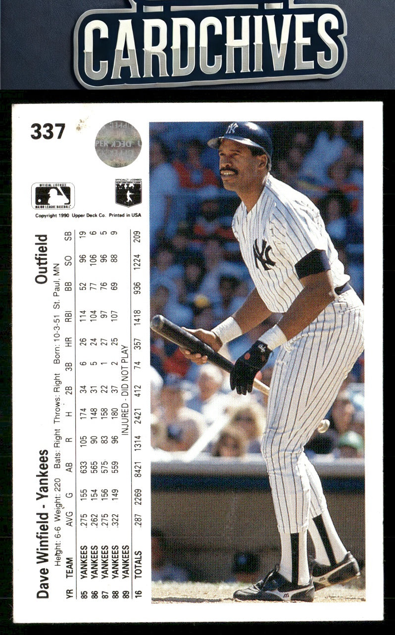 Dave Winfield 1990 Upper Deck #337