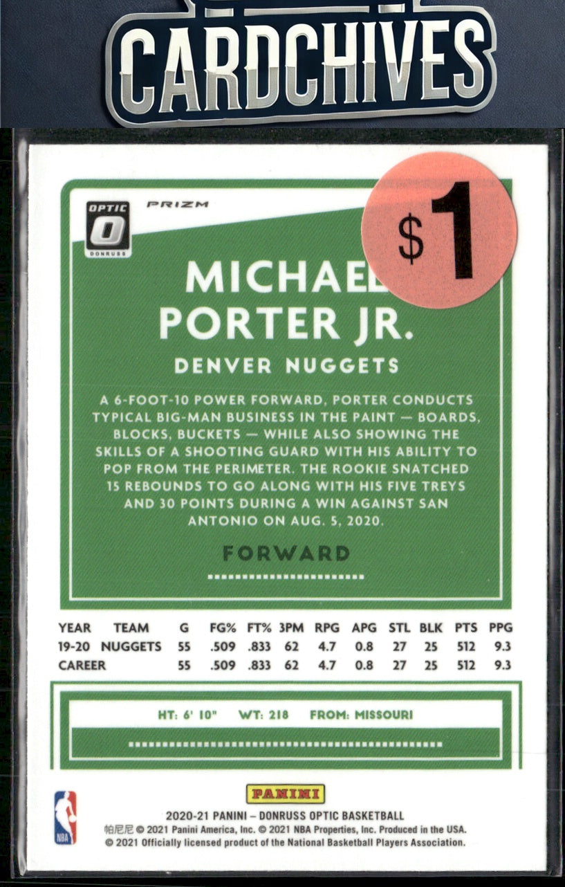 Michael Porter Jr. 2020-21 Donruss Optic #75 Silver Pulsar