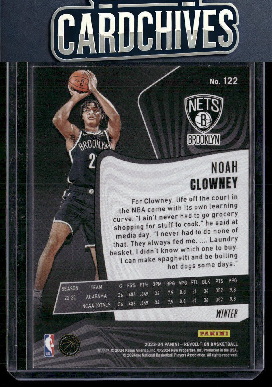 Noah Clowney 2023-24 Panini Revolution #122 Winter Rookie RC