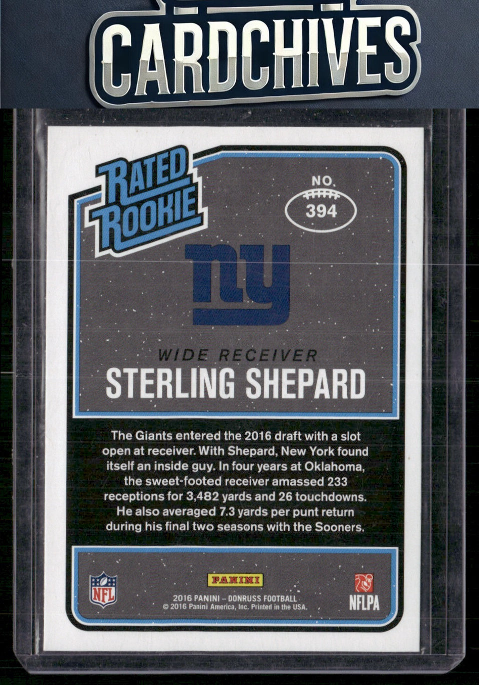 Sterling Shepard 2016 Donruss #394 Rookie RC