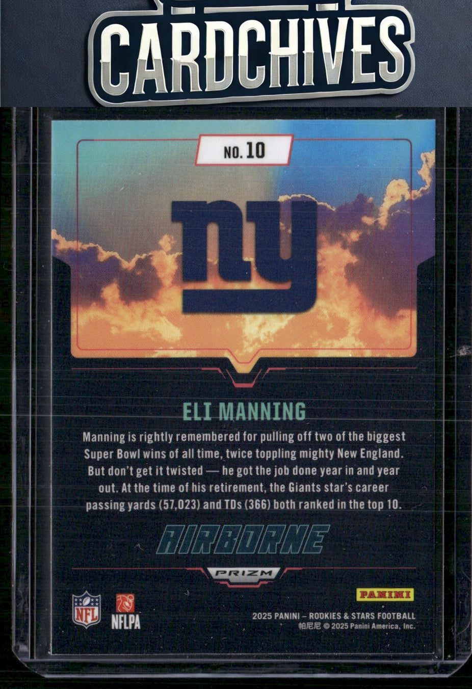 Eli Manning 2025 Panini Rookies & Stars #10 Airborne Silver