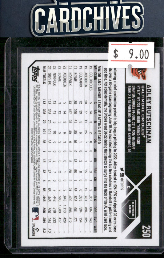Adley Rutschman 2023 Topps #250 Rookie RC