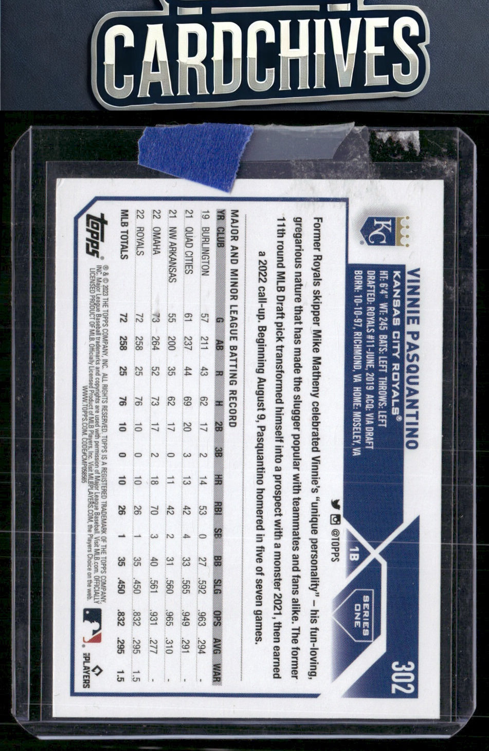 Vinnie Pasquantino 2023 Topps #302 Rookie RC