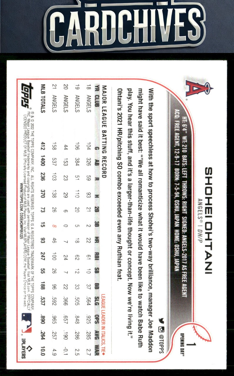 Shohei Ohtani 2022 Topps #1