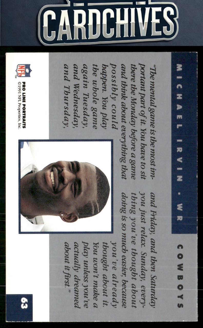 Michael Irvin 1991 Pro Line Portraits #63