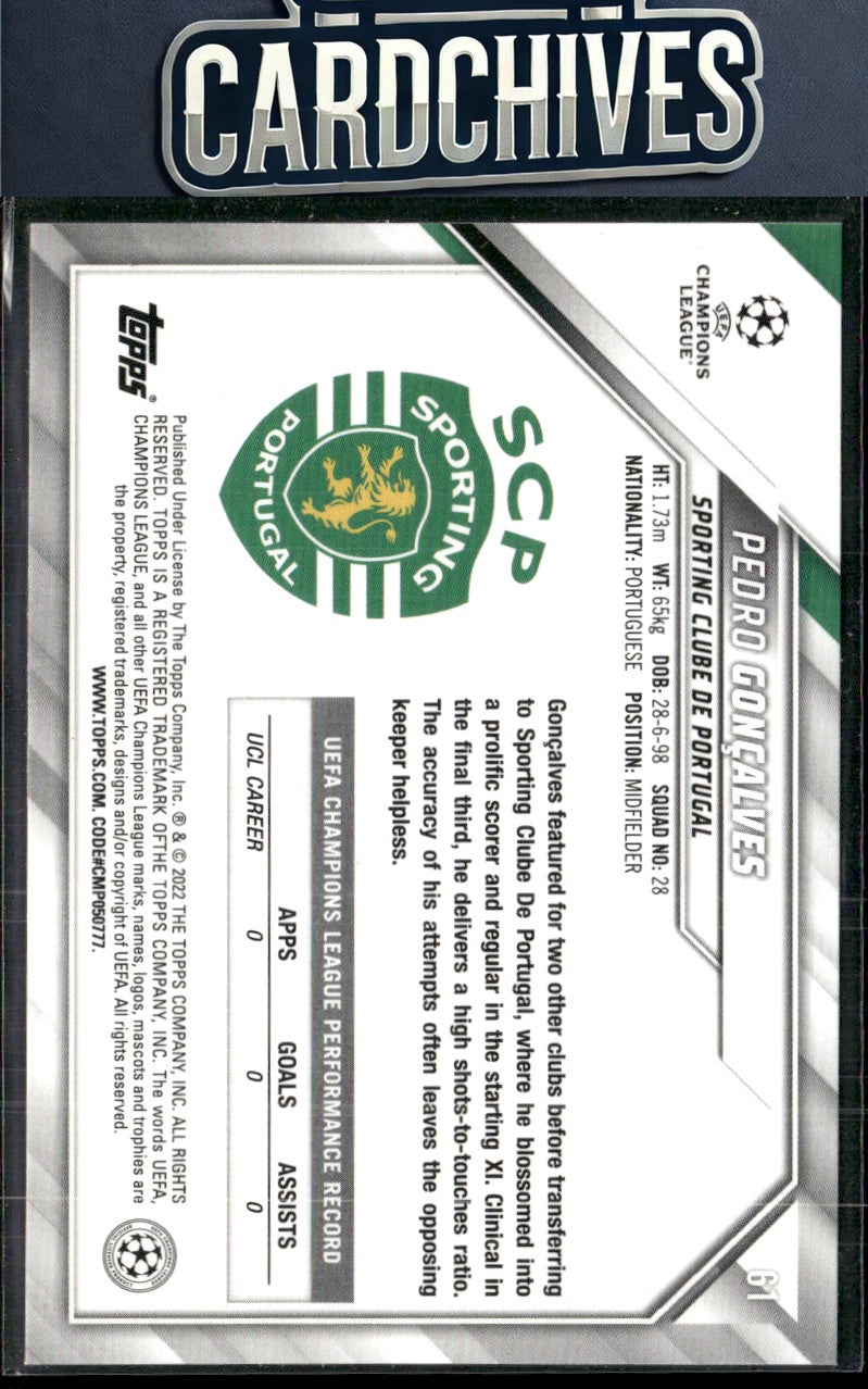 Pedro Gonçalves 2021-22 Topps UEFA Champions League #61 Rookie