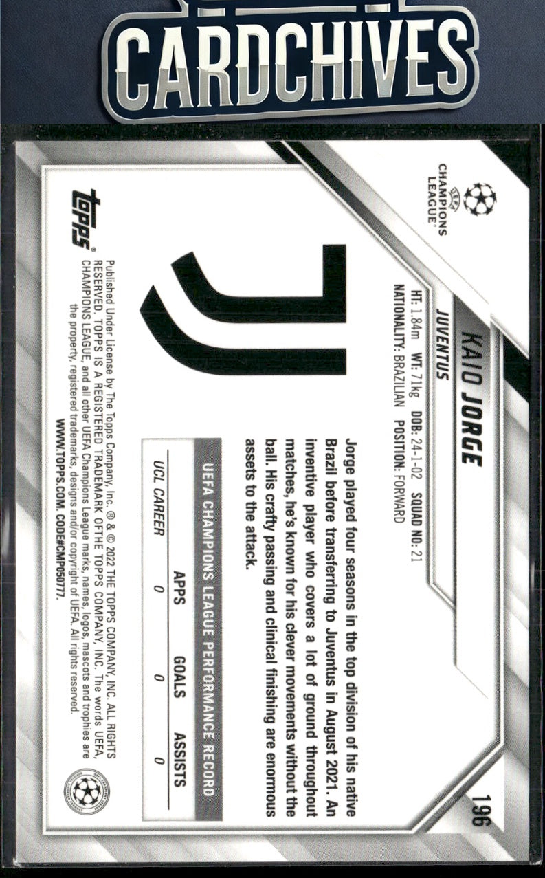 Kaio Jorge 2021-22 Topps UEFA Champions League #196 Rookie RC