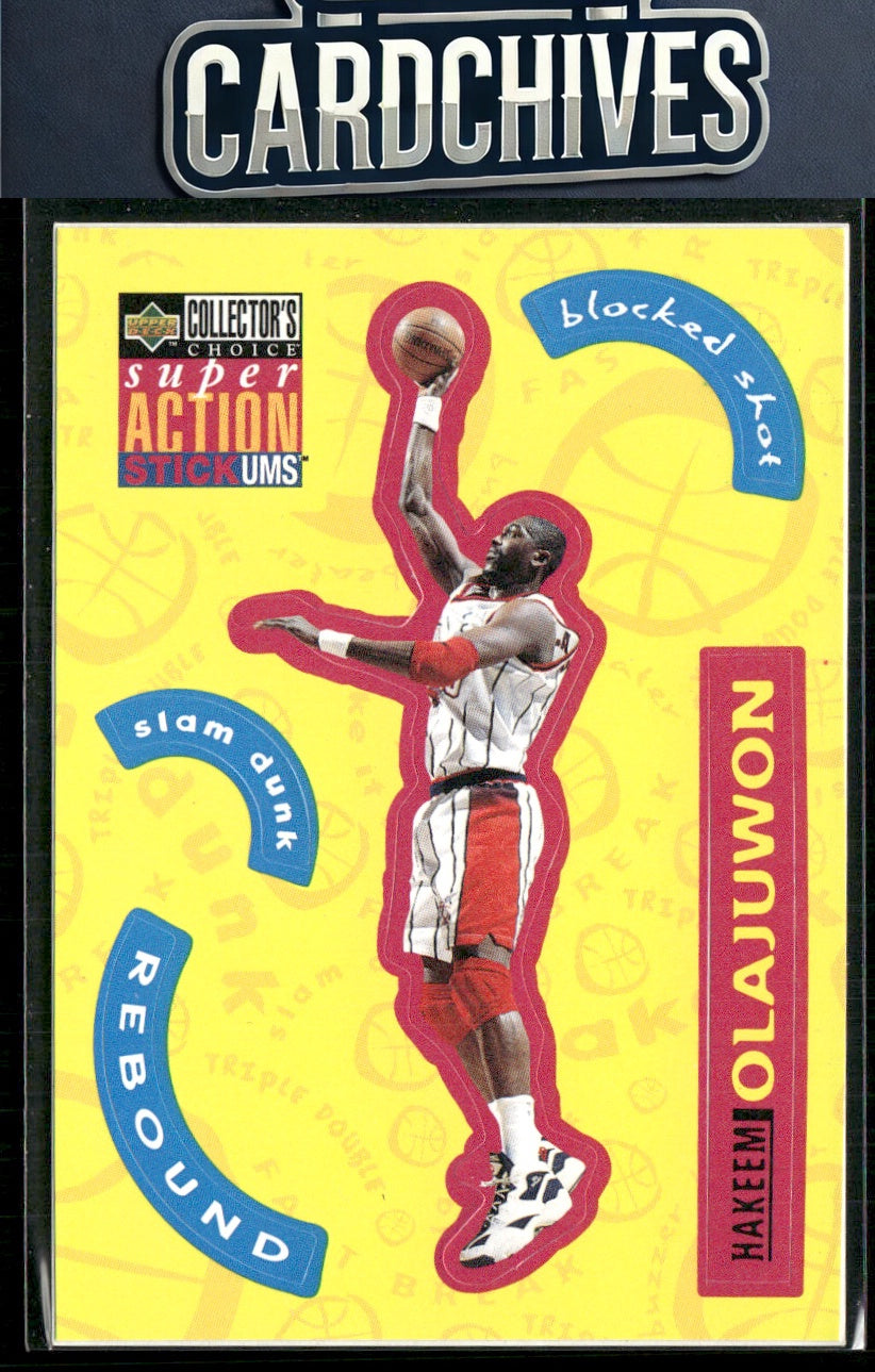 Hakeem Olajuwon 1996-97 Collector's Choice #S10 Super Action Stick 'Ums