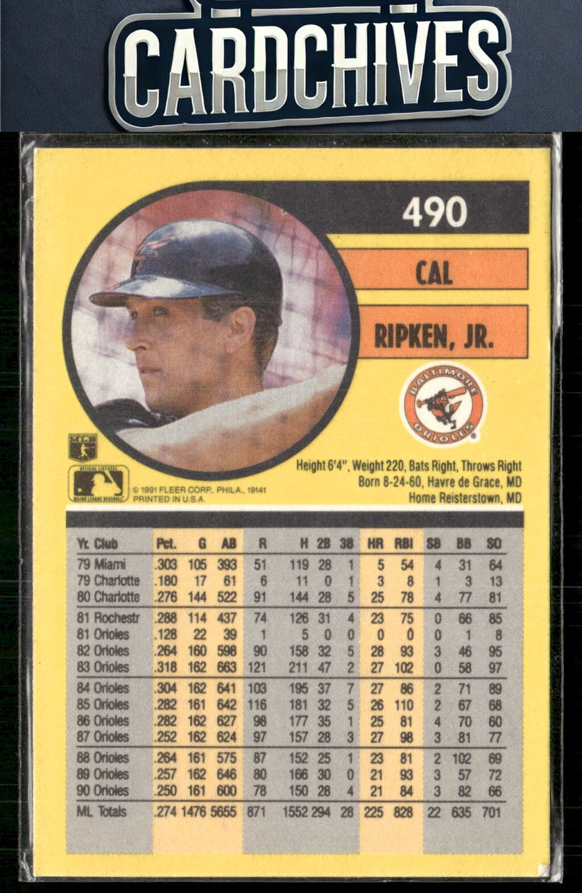 Cal Ripken, Jr. 1991 Fleer #490