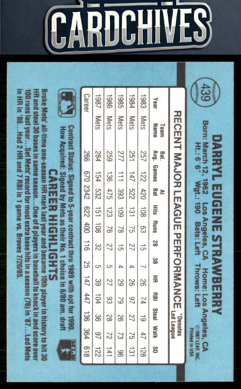 Darryl Strawberry 1988 Donruss #439