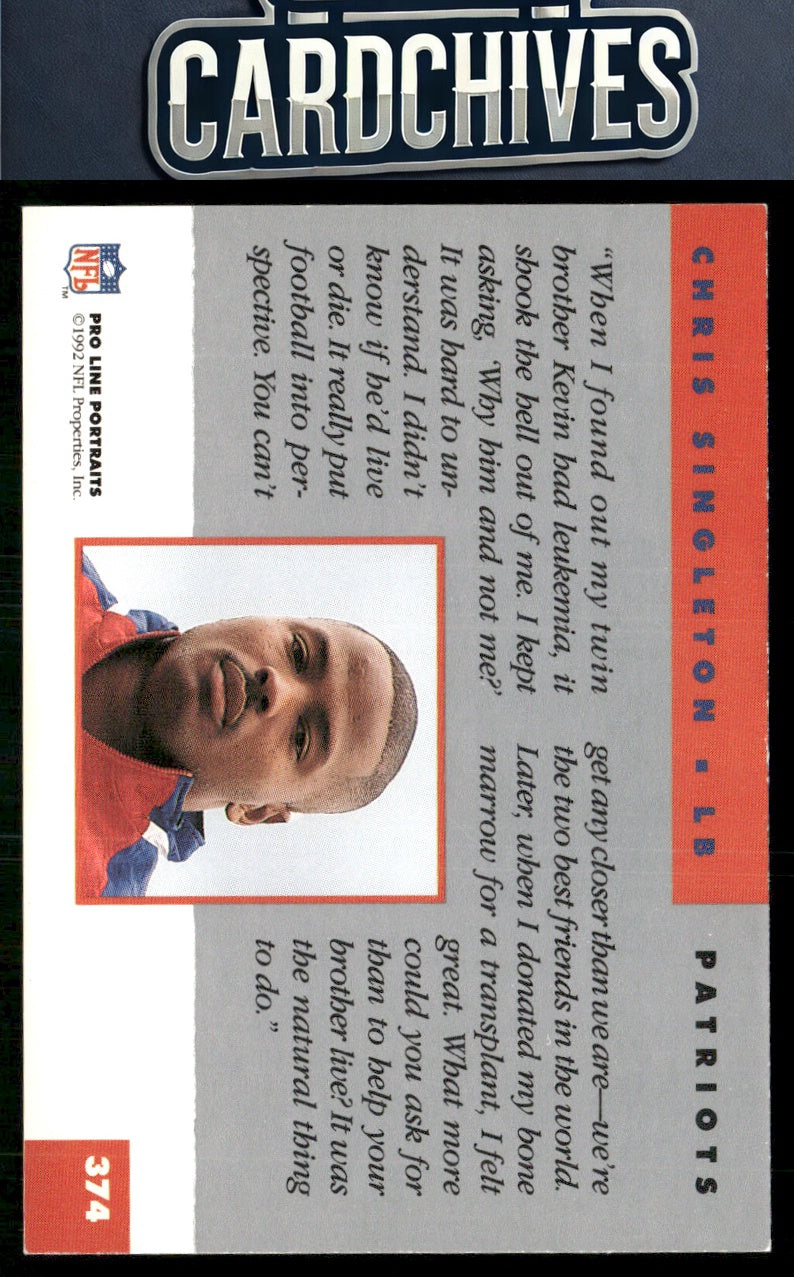 Chris Singleton 1992 Pro Line Portraits #374