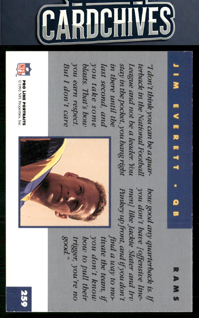 Jim Everett 1991 Pro Line Portraits #6 Punt, Pass and Kick