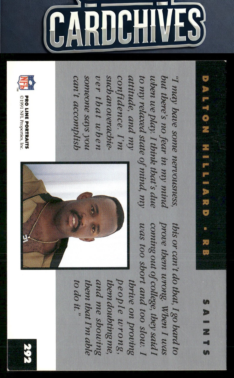 Dalton Hilliard 1991 Pro Line Portraits #292