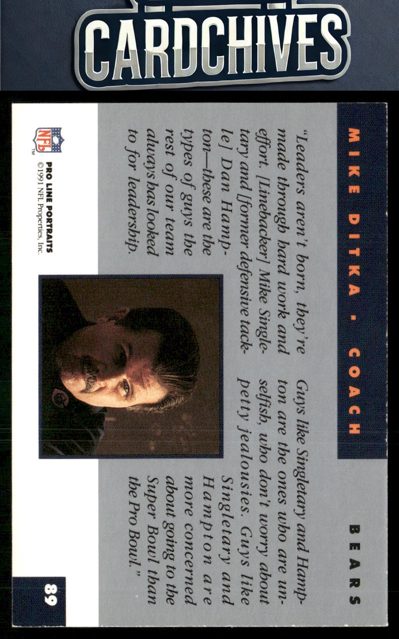 Mike Ditka 1991 Pro Line Portraits #89