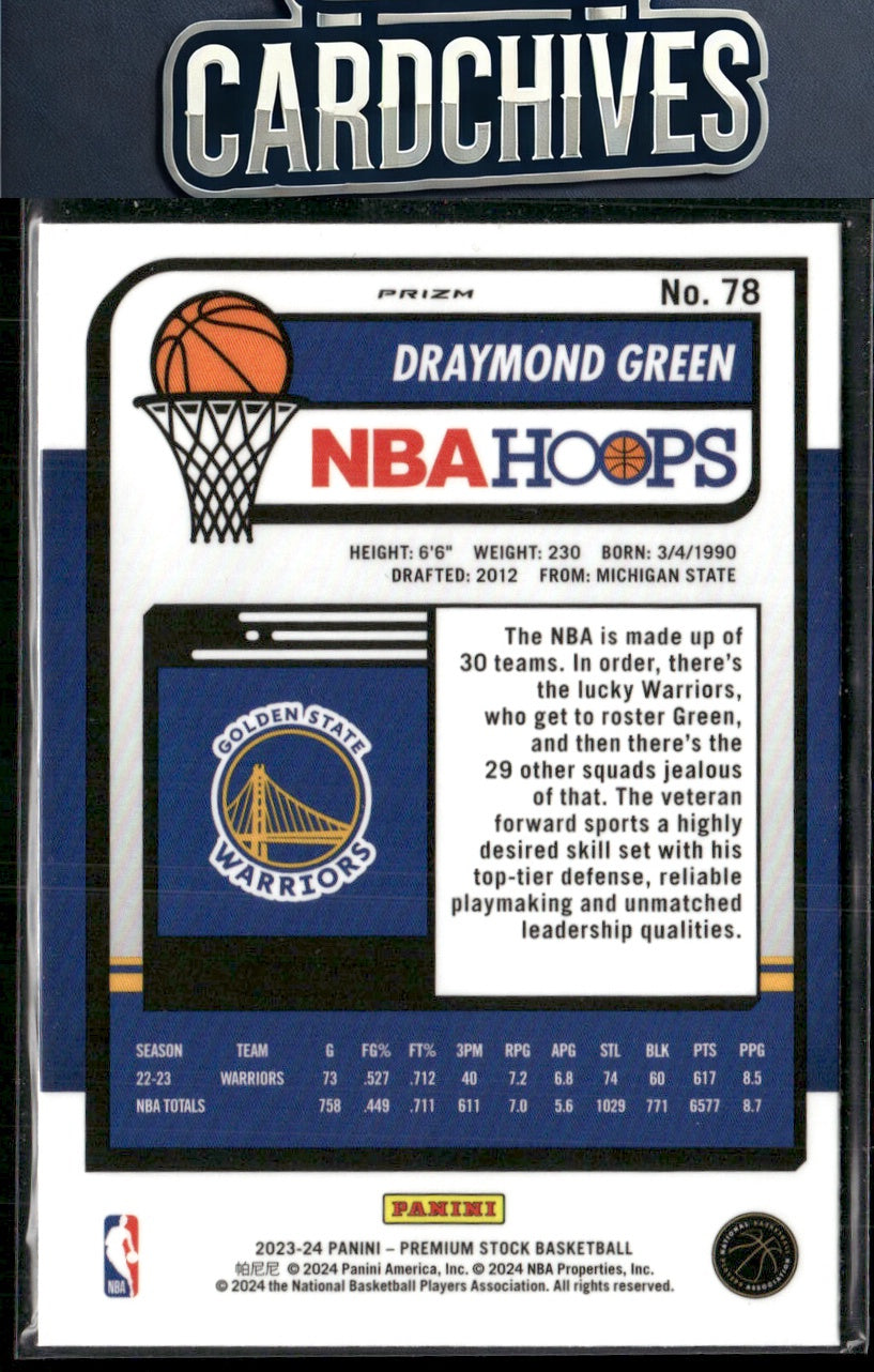 Draymond Green 2023-24 Hoops Premium Stock #78 Seismic Prizm