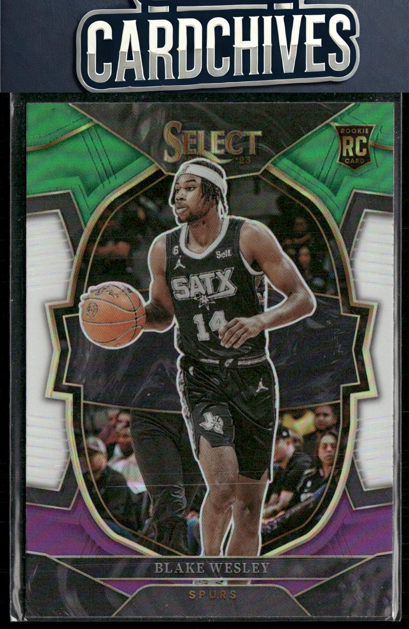 Blake Wesley 2022-23 Panini Select #97 Green White Purple Prizms Rookie