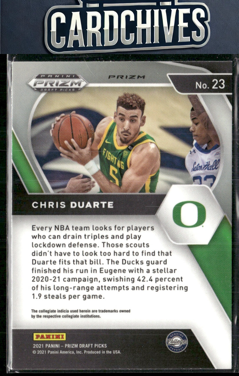 Chris Duarte 2021 Panini Prizm Draft Picks #23b Blue Pulsar