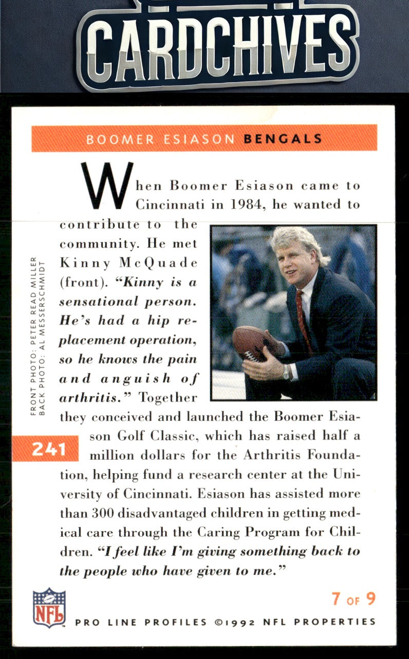 Boomer Esiason 1992 Pro Line Profiles #241