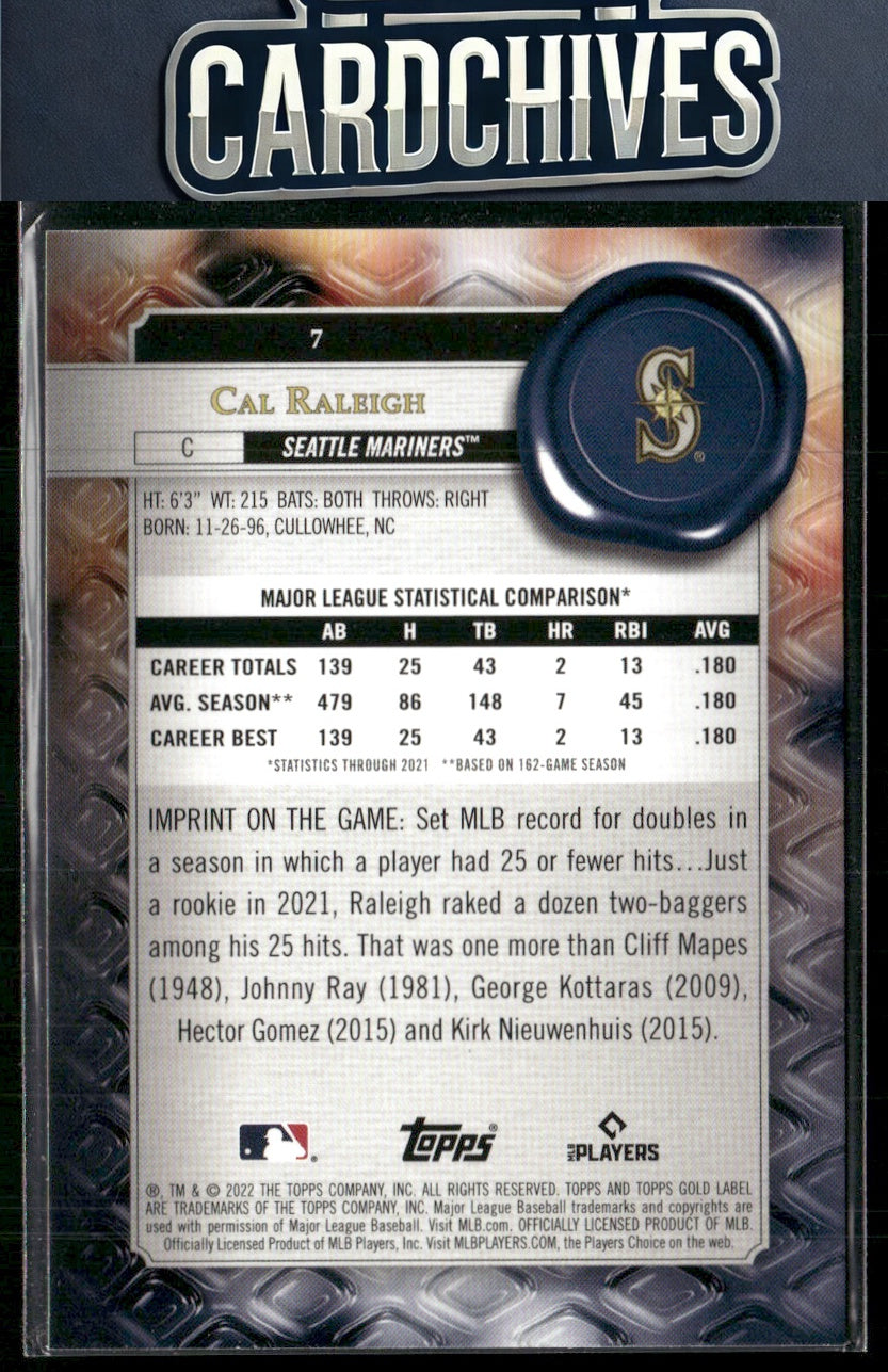 Cal Raleigh 2022 Topps Gold Label #7 Class 2