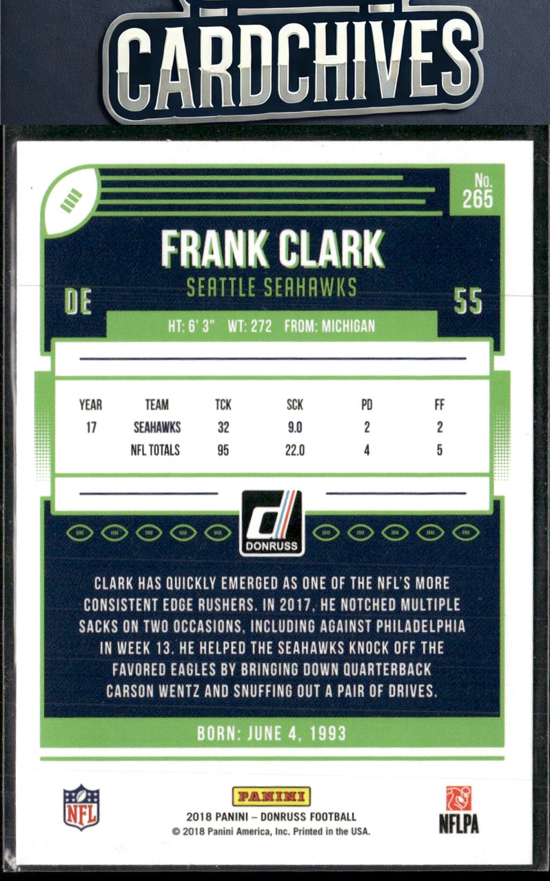 Frank Clark 2018 Donruss #265 Press Proof Blue
