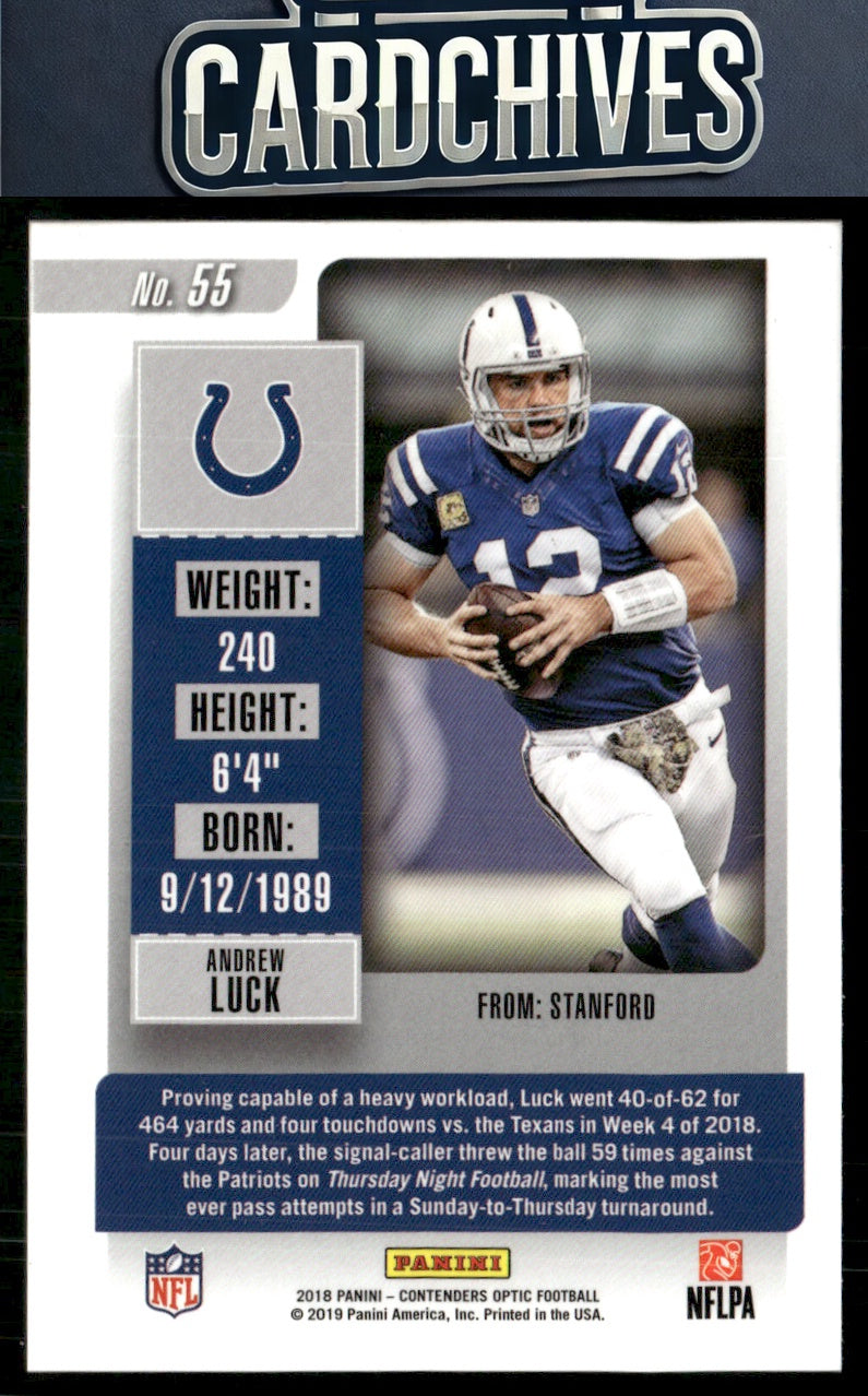 Andrew Luck 2018 Panini Contenders #58