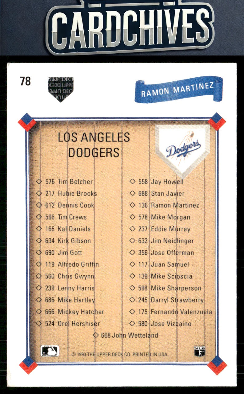 Ramon Martinez 1991 Upper Deck #78b