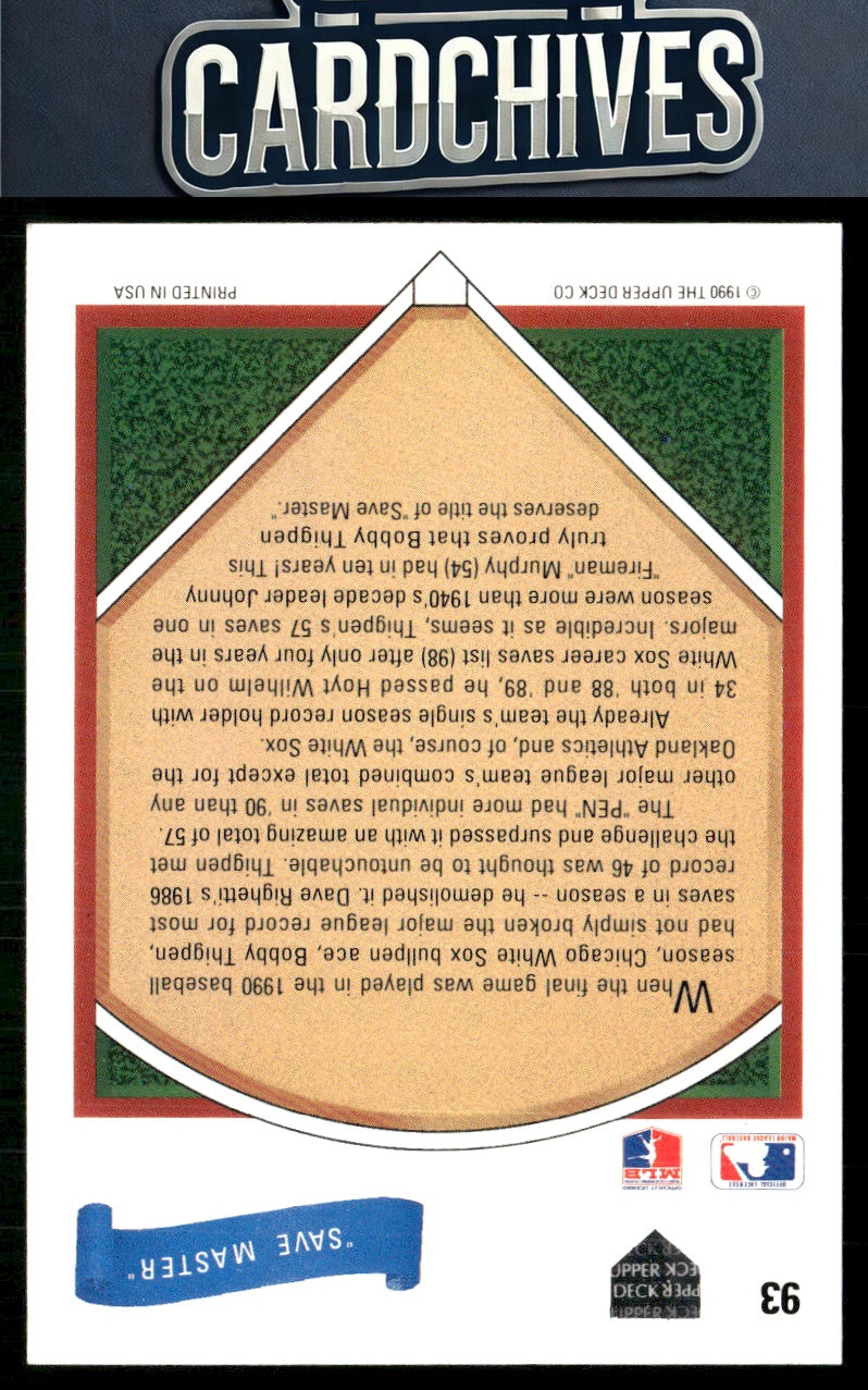 "Save Master" 1991 Upper Deck #93