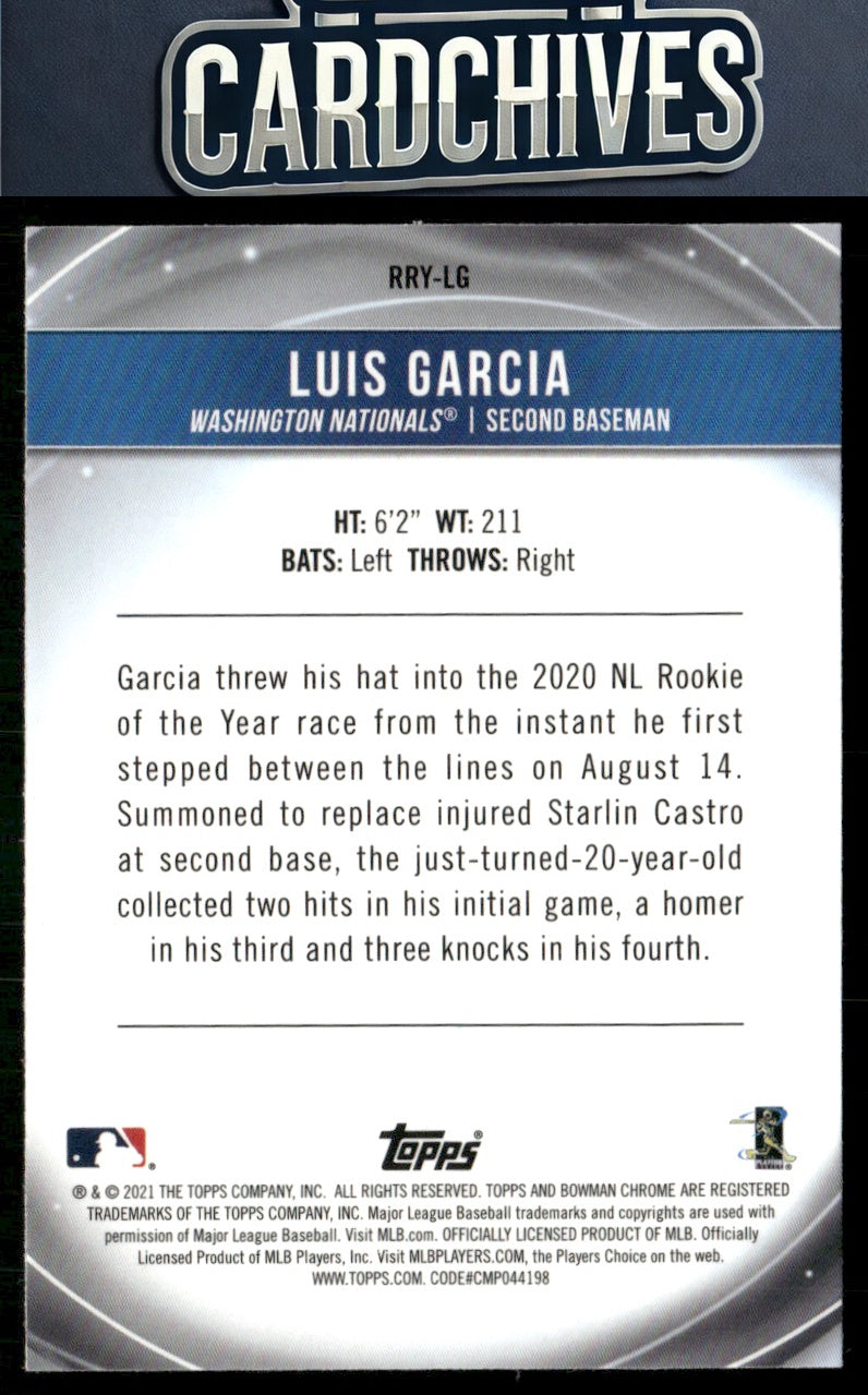 Luis Garcia 2021 Bowman #RRY-LG Chrome Rookie of the Year Favorites