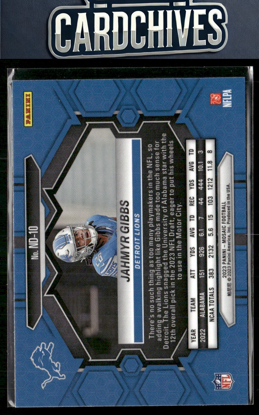 Jahmyr Gibbs 2023 Panini Mosaic #ND-10