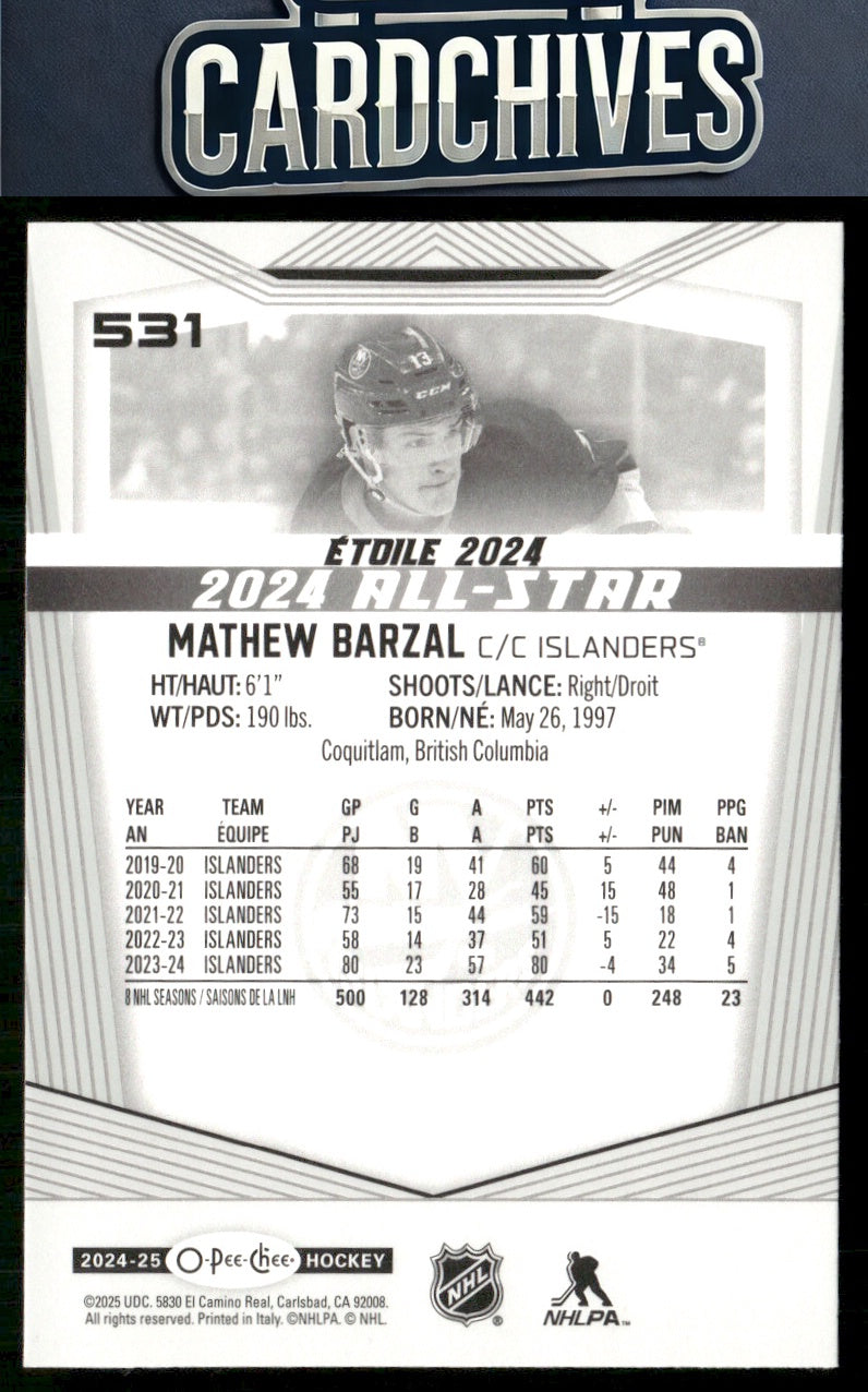 Mathew Barzal 2024-25 O-Pee-Chee #531