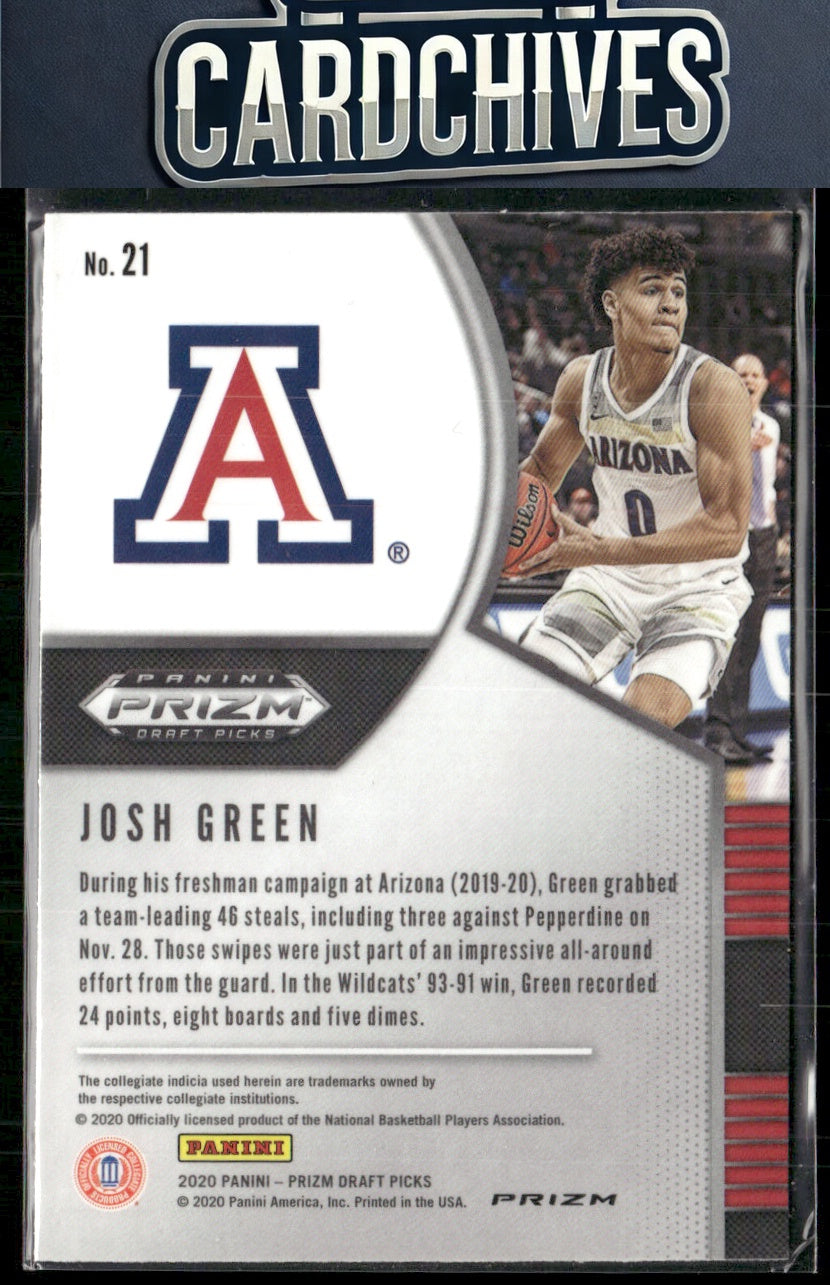 Josh Green 2020 Panini Prizm Draft Picks Collegiate #21 Red Ice