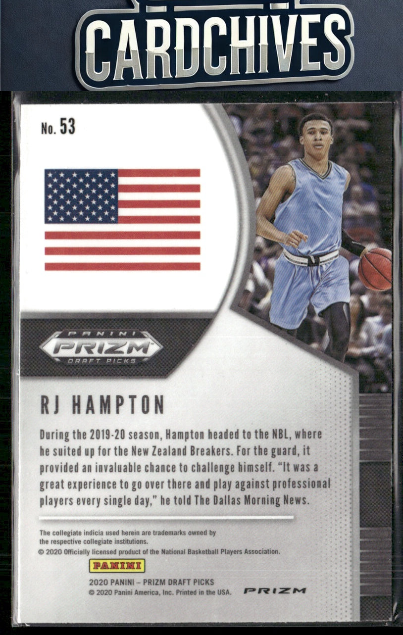 RJ Hampton 2020 Panini Prizm Draft Picks Collegiate #53 Red Ice